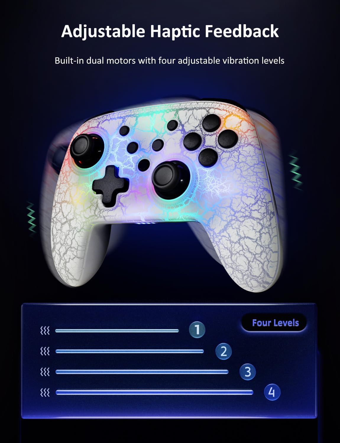 Wireless Controller (No Deadzone) for Switch 2 and Switch, Bluetooth Controllers for Nintendo Switch with Vibration, Motion, Turbo and LED Light (Atmosphere)