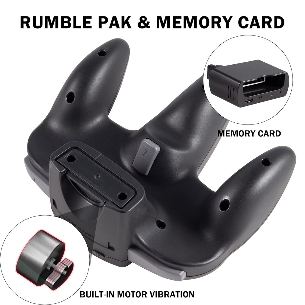 Wireless N64 Controller for Switch Games, 2.4GHZ Wireless N64 Remote Game Pad Joystick Controller Compatible with N64 Console, Switch/Switch Lite/Switch OLED, MAC, PC Windows 7,8,10,11 Black