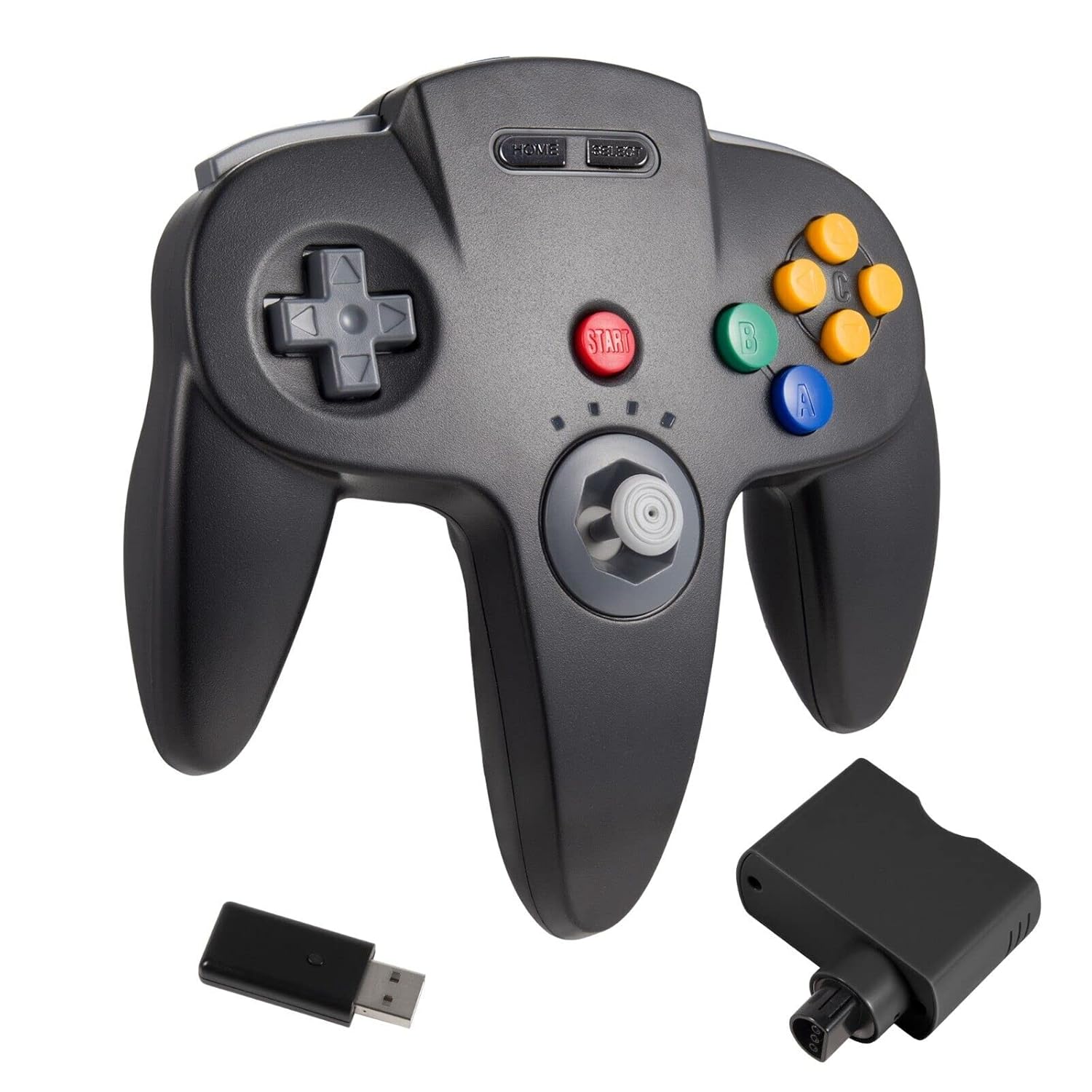 Wireless N64 Controller for Switch Games, 2.4GHZ Wireless N64 Remote Game Pad Joystick Controller Compatible with N64 Console, Switch/Switch Lite/Switch OLED, MAC, PC Windows 7,8,10,11 Black